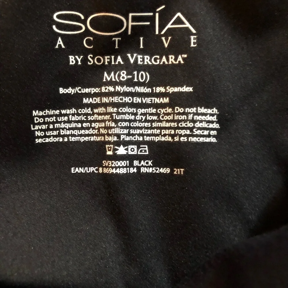SOFIA VERGARA Womens Leggings Size M 8-10 Black Nylon Spandex Hidden Pocket NWOT - Picture 4 of 5